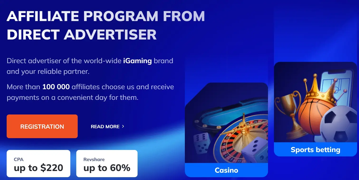 Affiliate program Mostbet - registration and login.